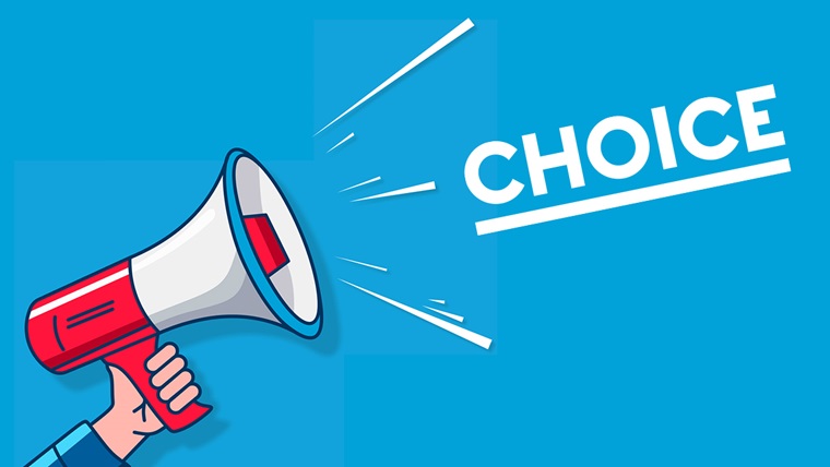 Choice logo with megaphone