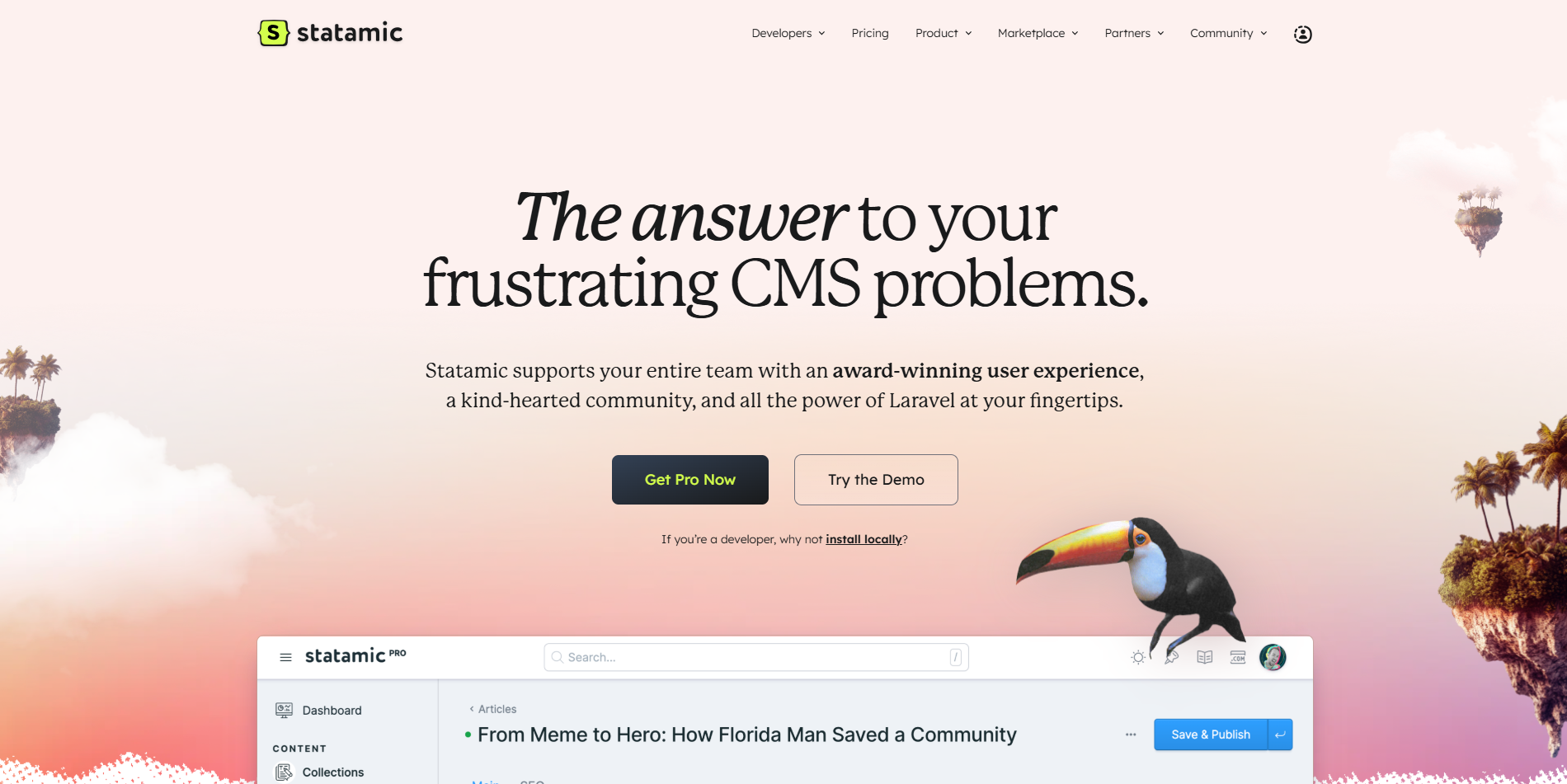 The new Statamic home page